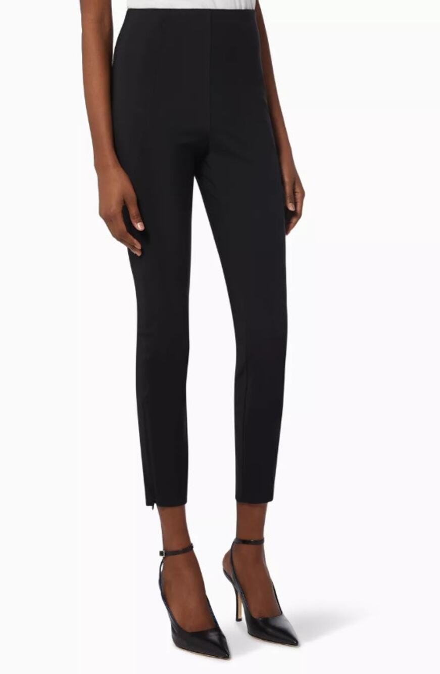 Theory Black Precision Ponte Jersey Seamed Slit Leggings Women's Size L